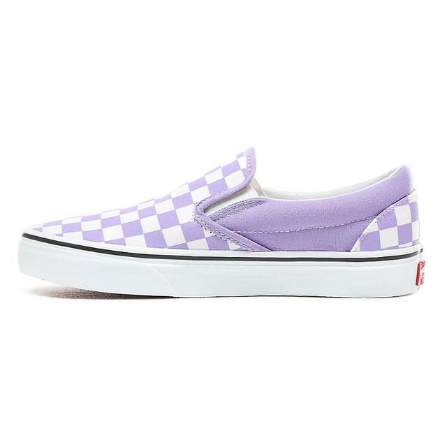 violet checkerboard vans