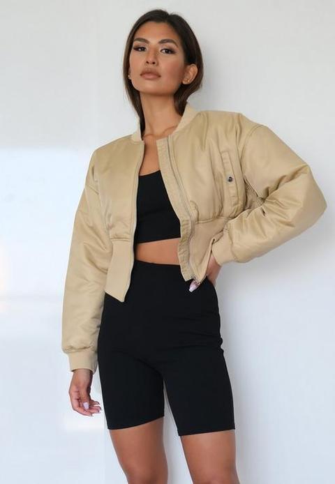 Sand Corset Detail Bomber Jacket, Camel