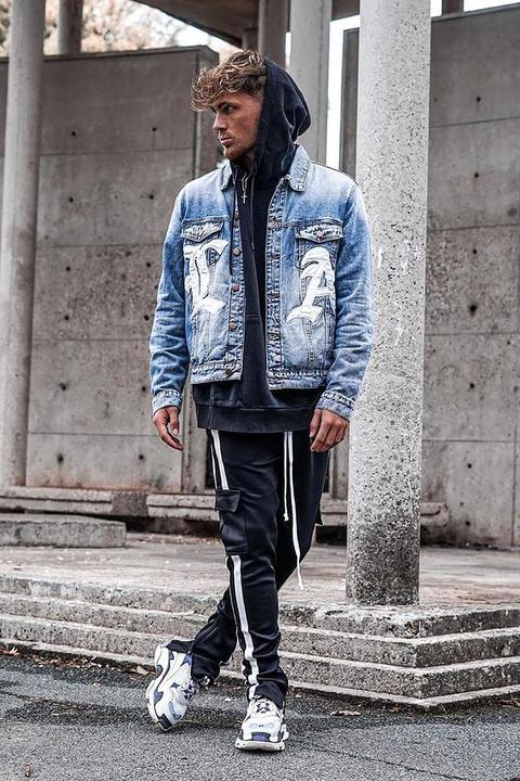 Post Cargo Track Pants - Black/white