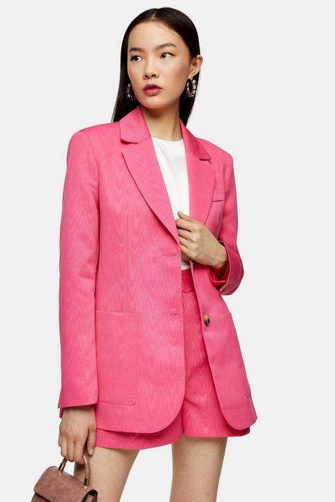 Pink Grandad Single Breasted Blazer