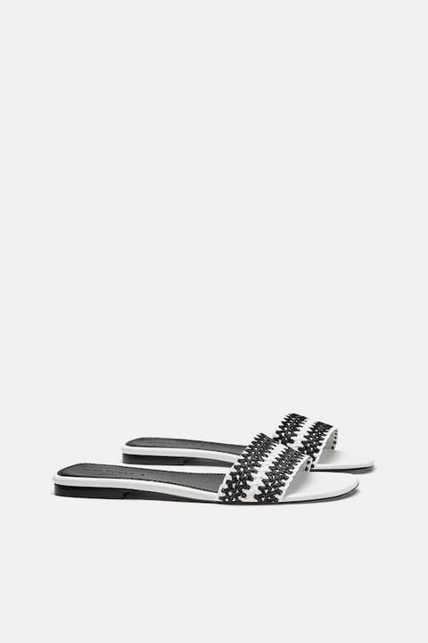 Flache Geflochtene Pantolette