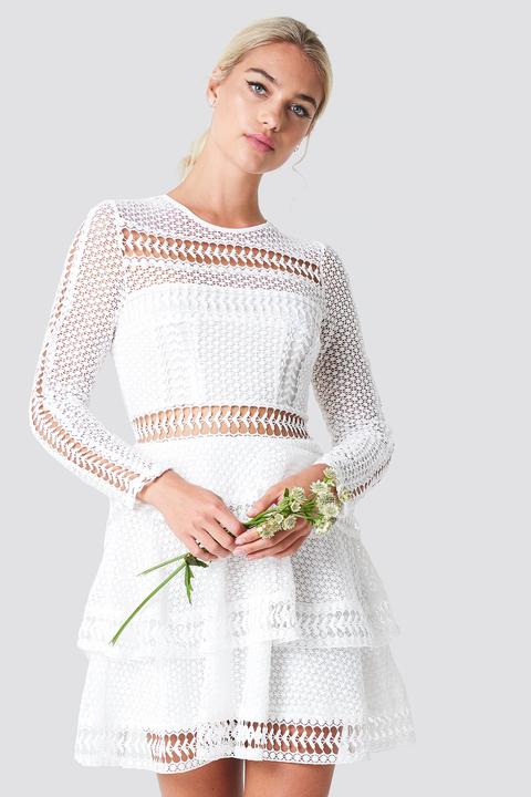 Crochet Dot Dress White