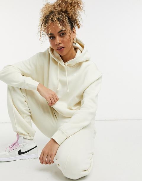 Nike Mini Swoosh Oversized Jogger In Off White