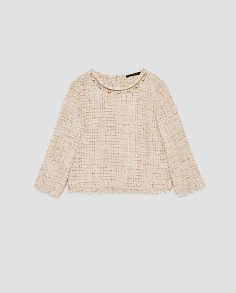 Top Tweed Con Perle