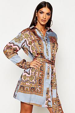 Paisley Print Shirt Dress