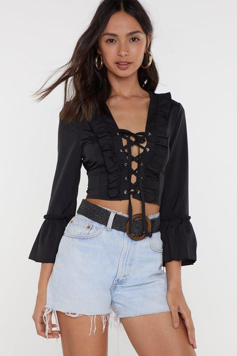 Blouse À Décolleté Plongeant Et Laçages Lasse Moi Tranquille