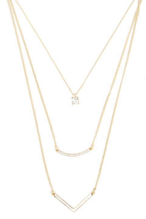 Rhinestone Layered Necklace