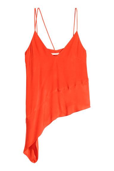 H & M - Top Asimmetrico In Satin - Arancione