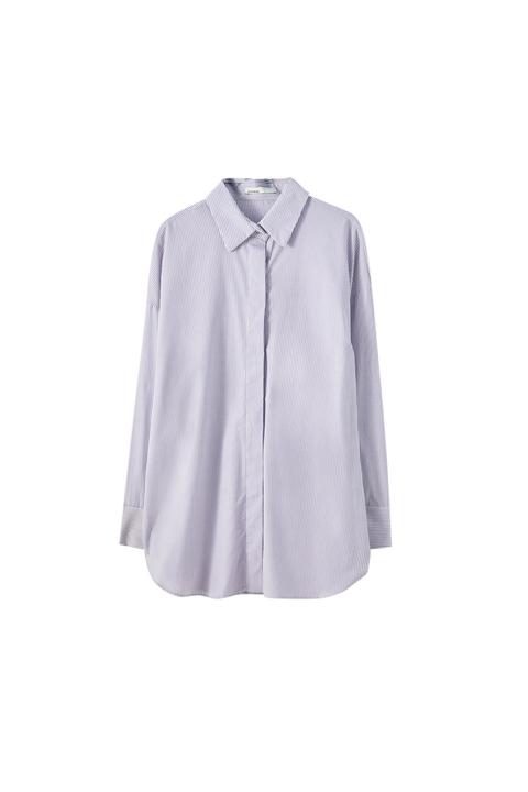 Chemise Oversize En Popeline À Rayures