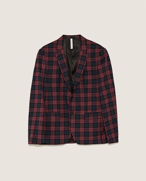 Blazer Abito A Quadri Burgundy