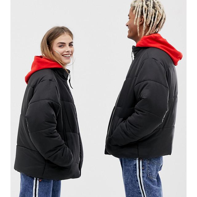 collusion parka jacket in black