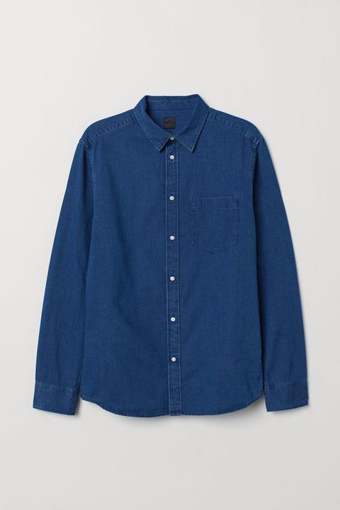 H & M - Camicia In Jeans - Blu