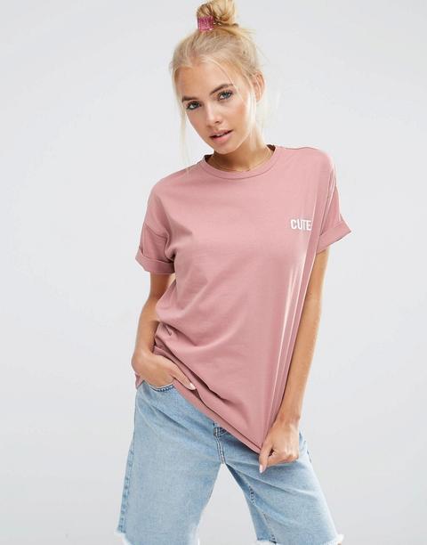 Camiseta Con Bordado Cute De Asos