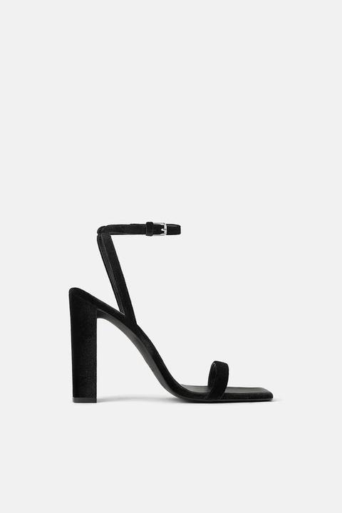 Zara velvet outlet sandals