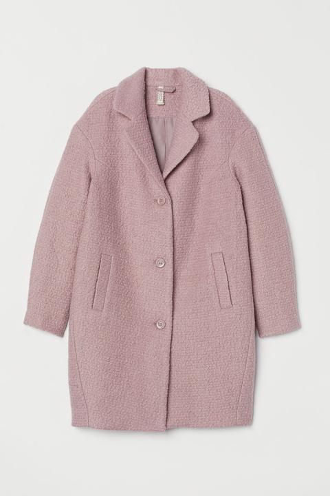 H & M - Cappotto In Misto Lana Bouclé - Rosa