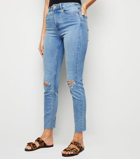New Look Womens Lift and Shape Ripped Skinny Jeans