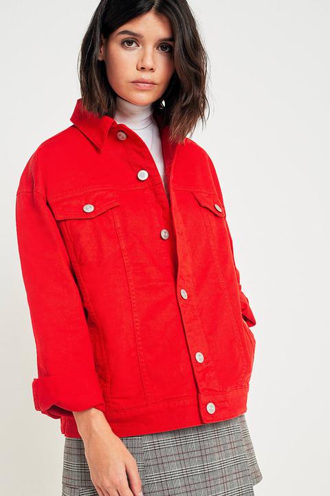 Bdg Boyfriend Red Denim Jacket - Womens S