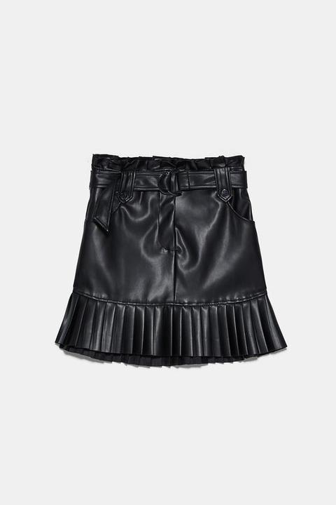 zara faux leather mini skirt