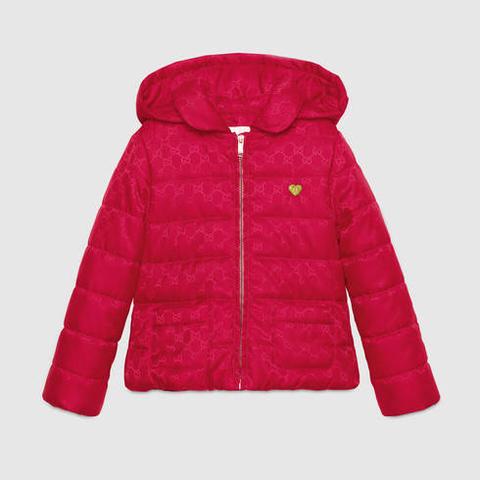 Chaqueta Infantil De Nylon Con Gg Acolchado