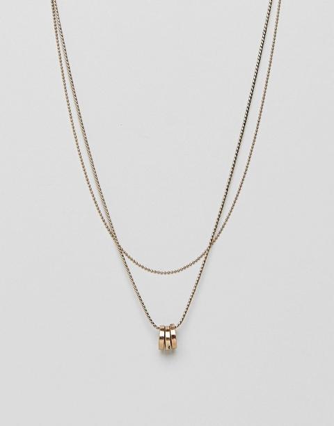 Bershka - Collana Oro Con Cerchi - Oro
