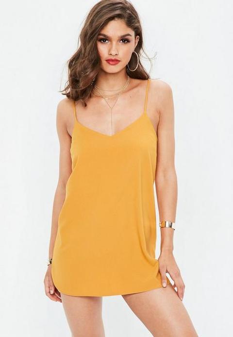 Petite Mustard Yellow Cami Shift Dress, Mustard