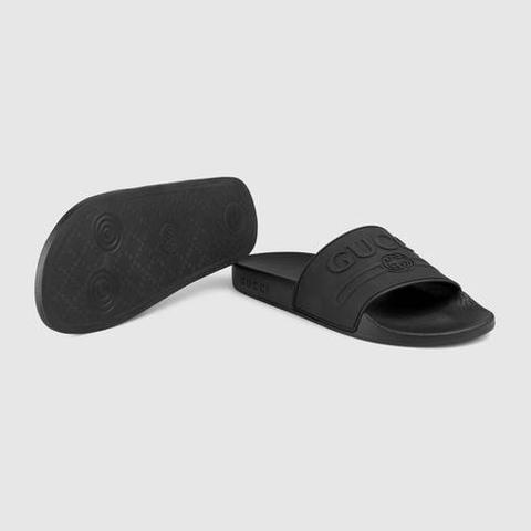 Gucci Logo Rubber Slide Sandal