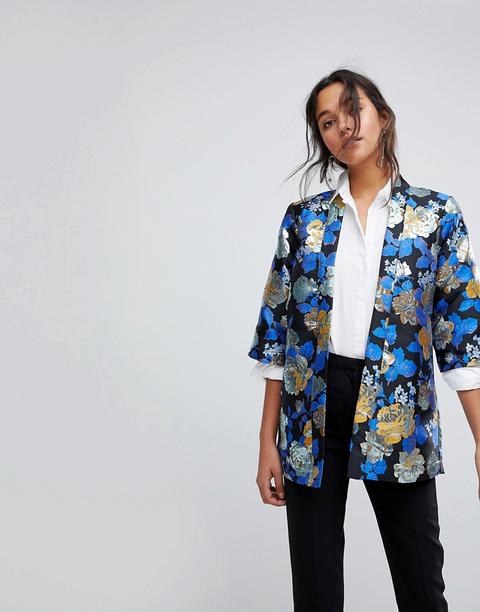 Y.a.s - Kimono A Fiori - Blu