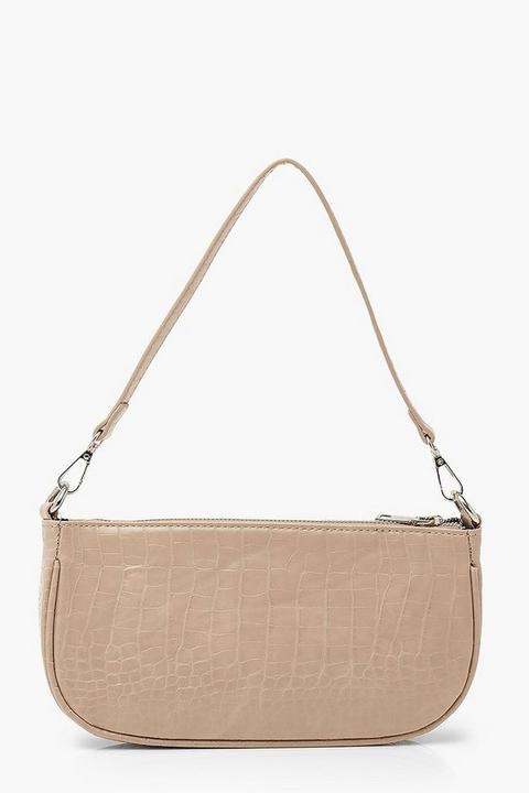 Womens Croc Baguette Shoulder Bag - Pink - One Size, Pink