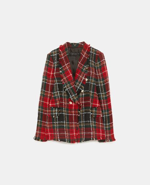 Checked Tweed Blazer