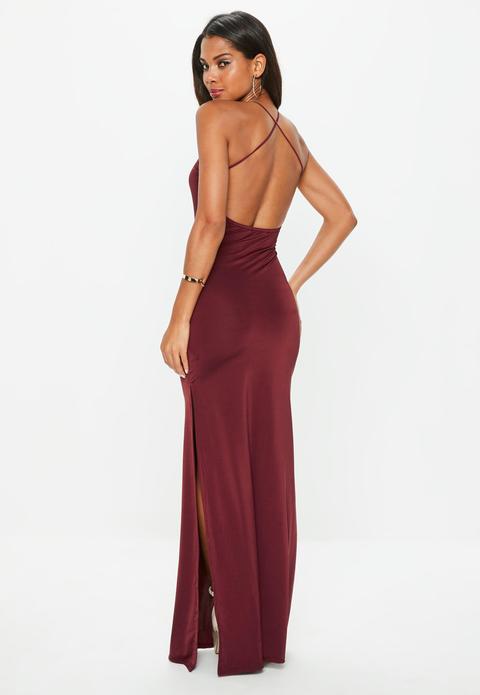 burgundy slinky dress