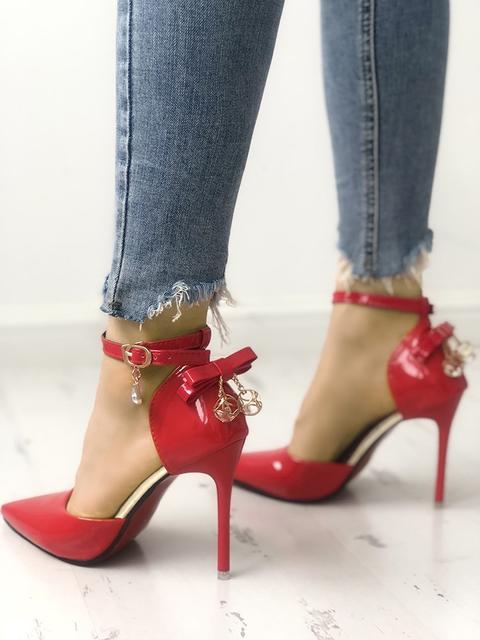 Sexy Bowknot Ankle Strap Peep Toe High Heels