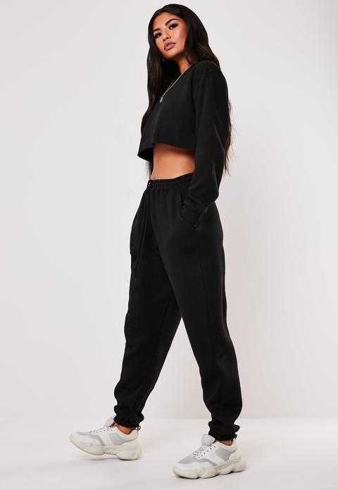 Pantalon De Jogging Noir Oversize Style Années 90