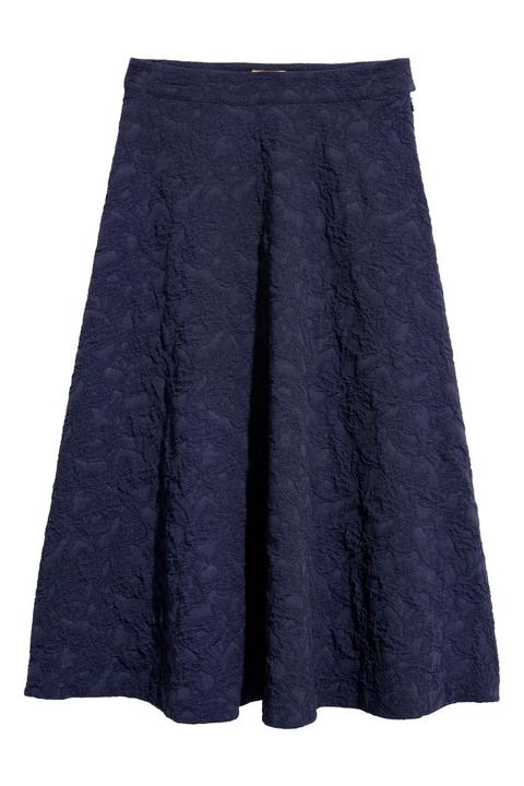 H & M - Gonna In Tessuto Jacquard - Blu