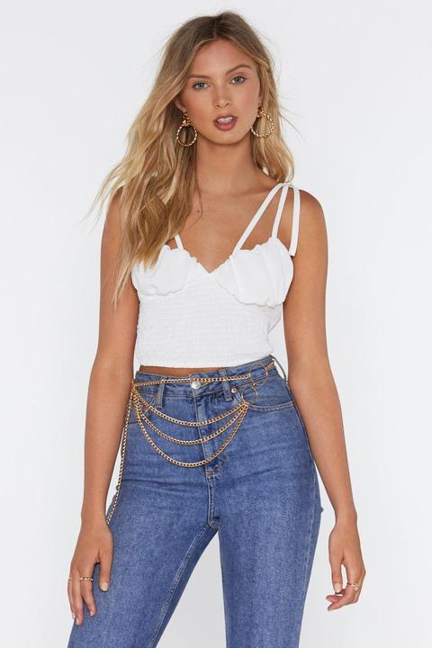 Rest A-shirred Chiffon Crop Top