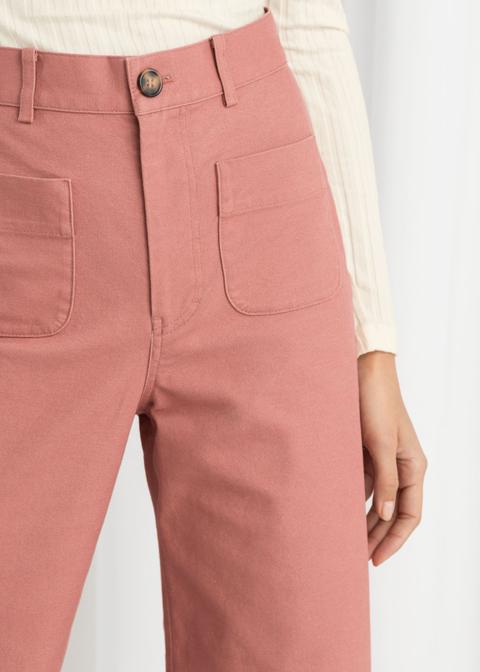 high waisted twill trousers