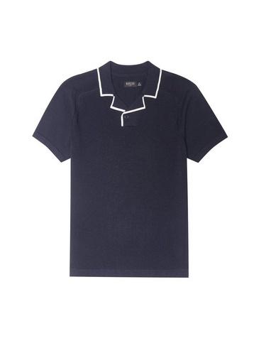 Mens Navy Riviera Tipped Polo, Navy.