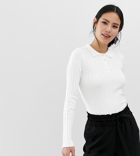 Pimkie Polo Neck Ribbed Jumper In White