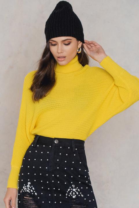 Na-kd Folded Knitted Sweater - Yellow