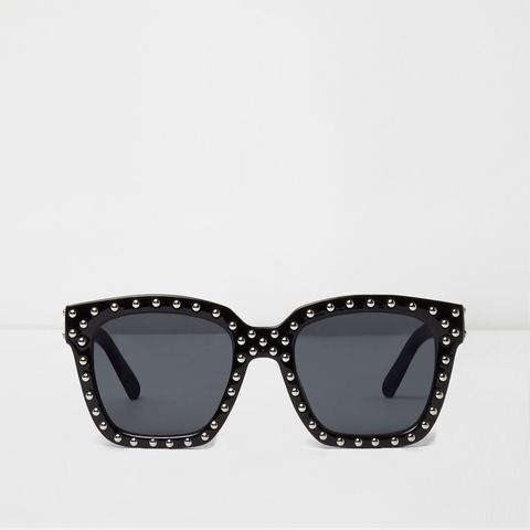 Black Studded Glam Sunglasses