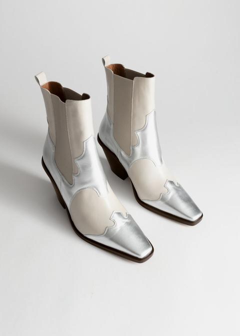 Square Toe Leather Cowboy Boots