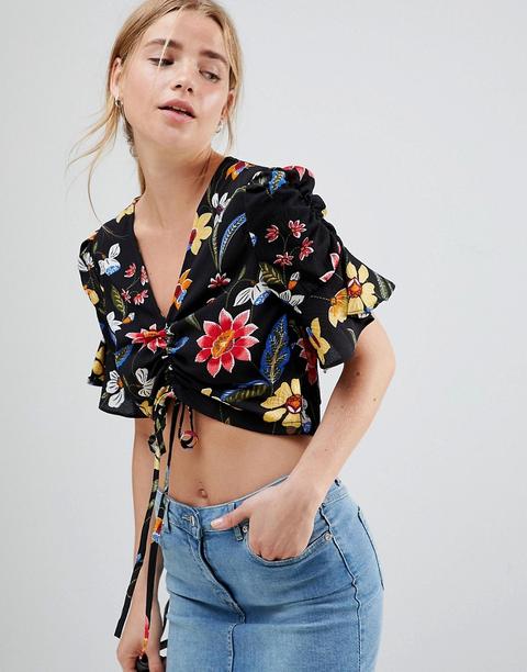 Nlusa De Tarde Corta Con Diseño Floral De Qed London