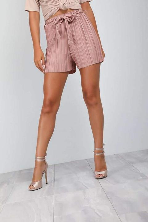 Nikki High Waisted Belted Pleated Shorts