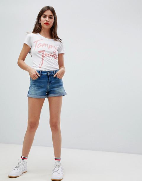 Tommy Jeans - Short En Jean À Ourlets À Revers