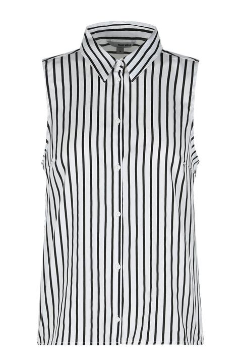 camicia nera senza maniche