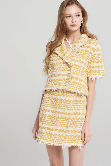 Kallie Yellow Tweed Jacket-yellow