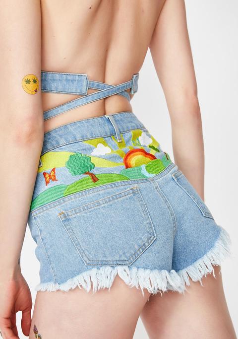 Trippy Ever After Denim Shorts