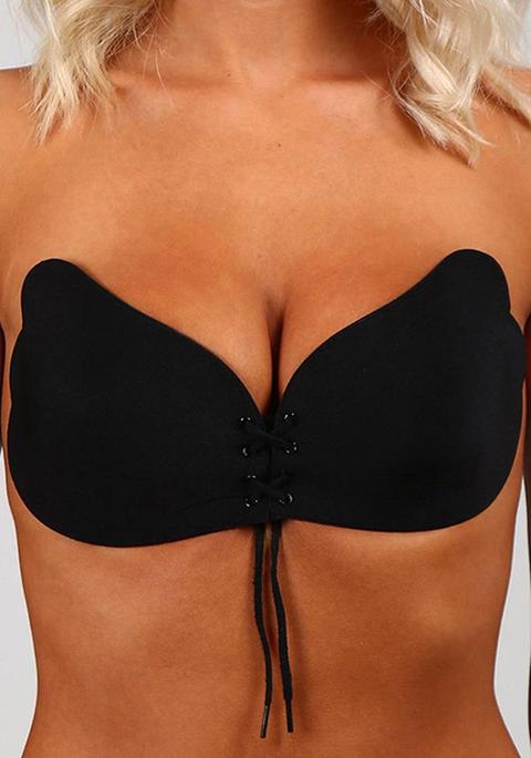 Maglia Bandeau Coulisse Taglio V-collo Moda Sottile Nero