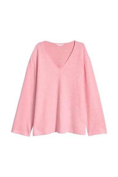 H & M - Jersey Con Cuello De Pico - Rosa