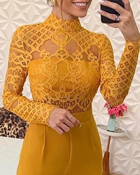 lace bell bottom jumpsuit