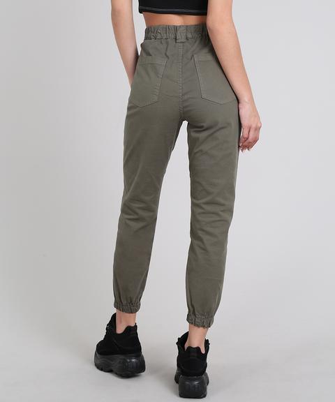 calça jogging verde militar